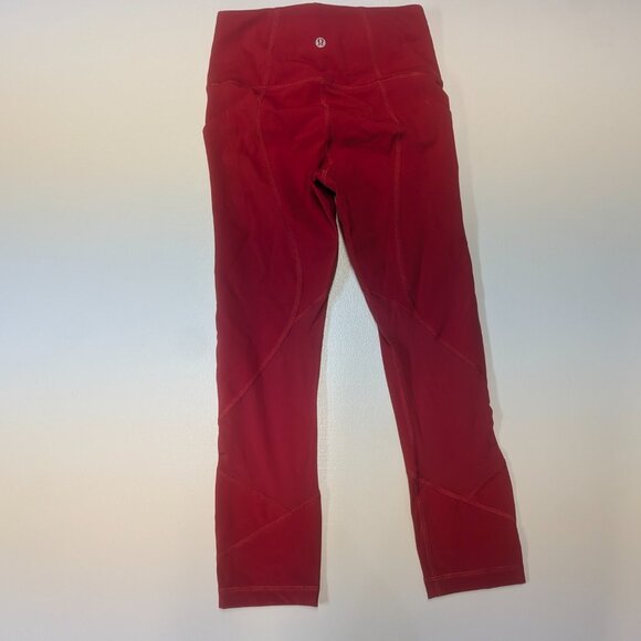Lululemon Pace Rival High-Rise Crop 22" Dark Red (First Release) Sz 2 *Free Tote - Picture 2 of 14